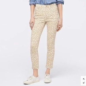 J. Crew 10" highest-rise toothpick jean in safari leopard